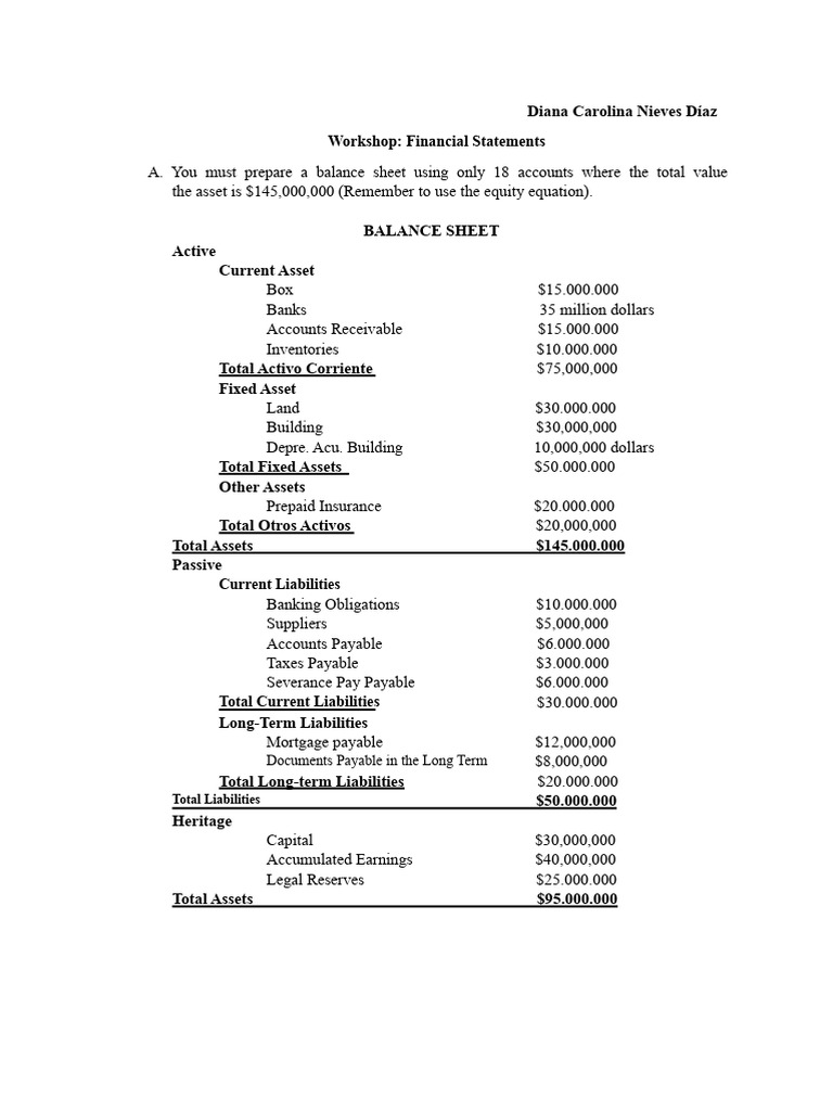 Workshop 1 | PDF | Balance Sheet | Expense