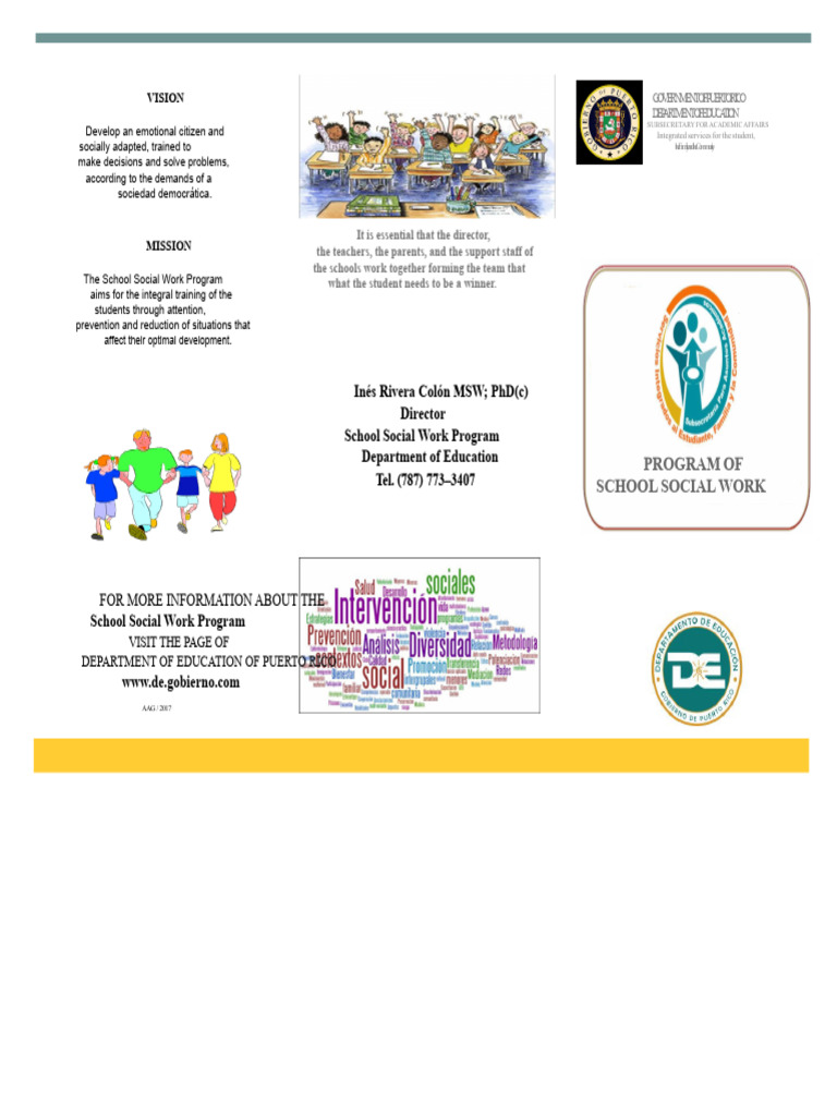 PAMPHLET School Social Work Program | PDF | Adolescence | Violence