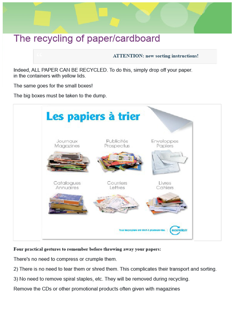 Essential Paper Recycling Guide | PDF | Paper | Recycling