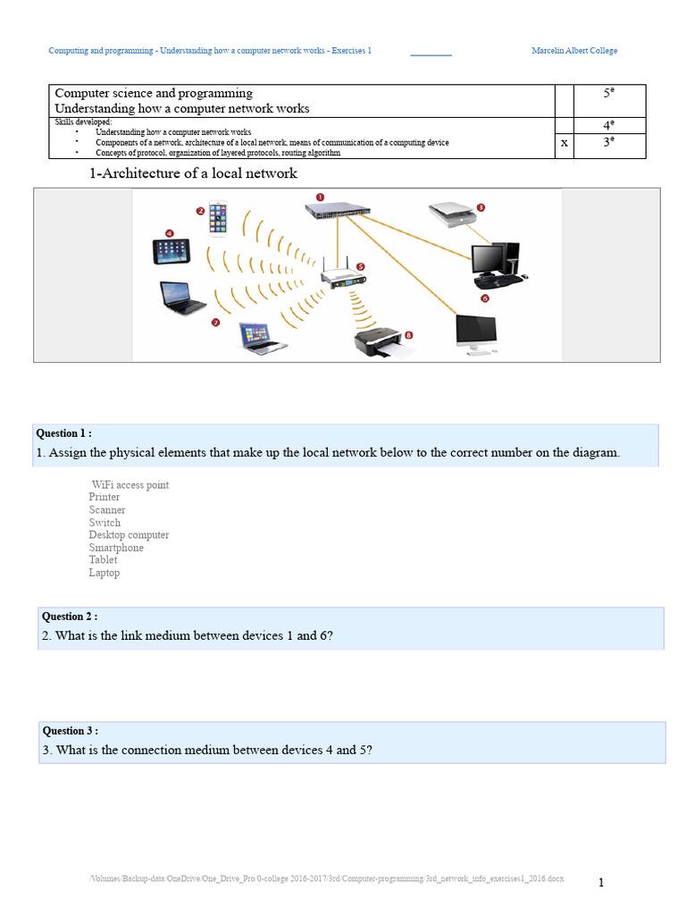 3rd Network Info Exercises1 2016 | PDF | Computer Network | Computer ...