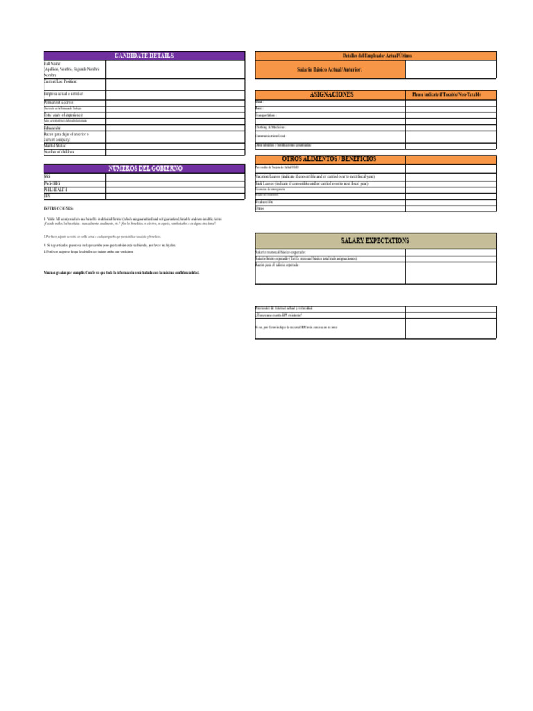 Plantilla de C&B | PDF | Salario | Relaciones laborales