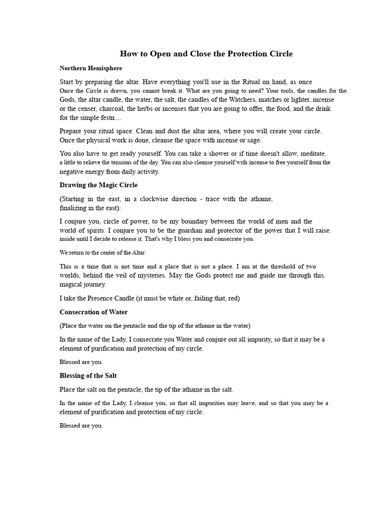 Opening and Closing a Protection Circle | PDF | Rituals