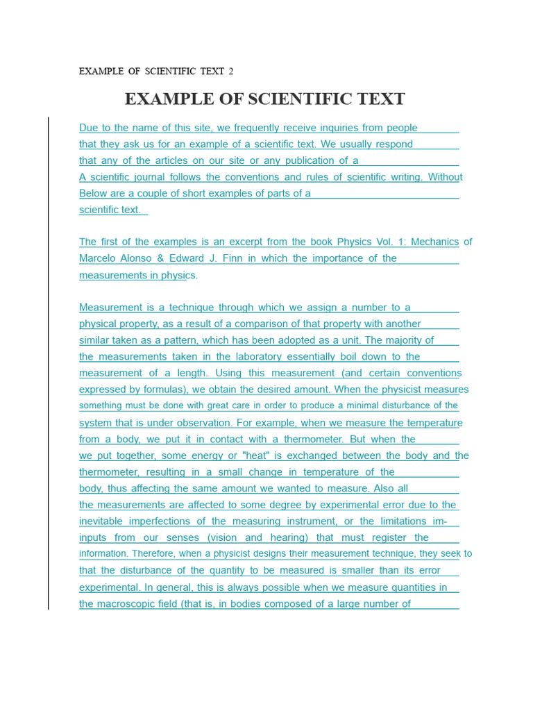 Example of Scientific Text 2 | PDF | Measurement | Temperature