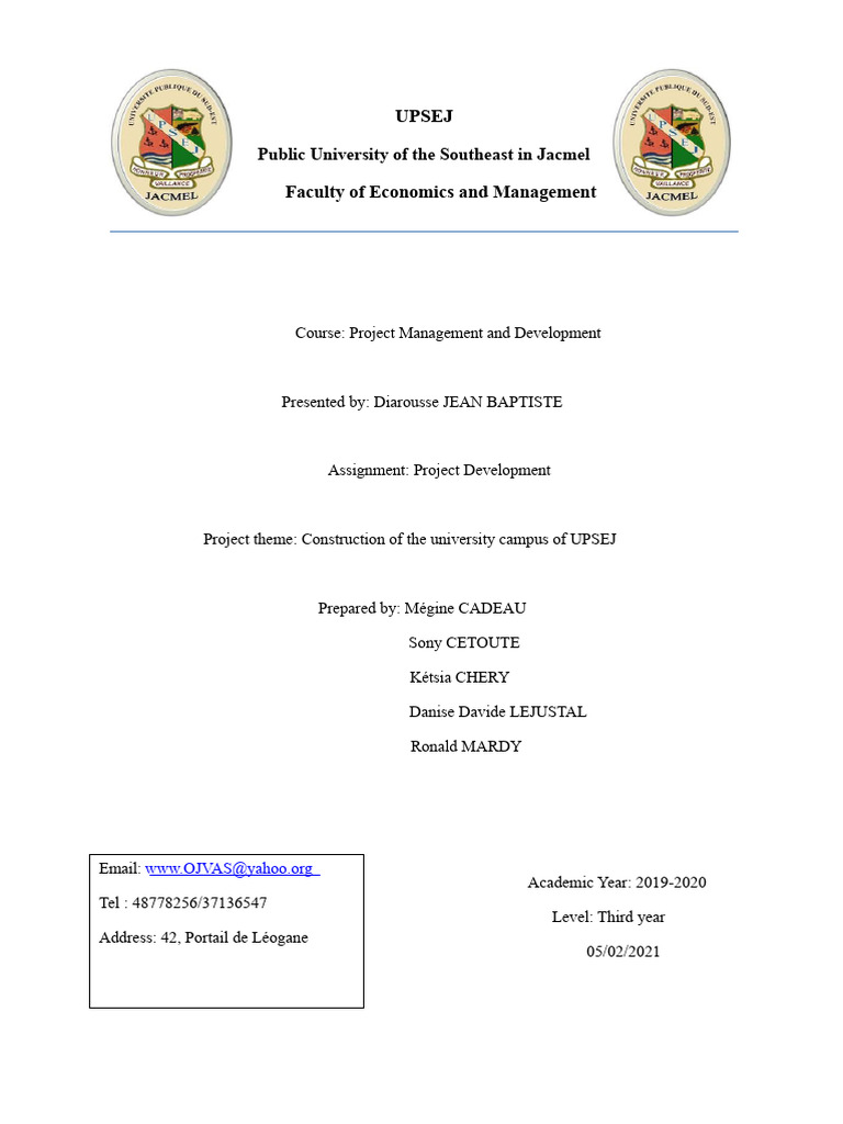 UPSEJ Campus Construction Project Plan | PDF | Evaluation | University