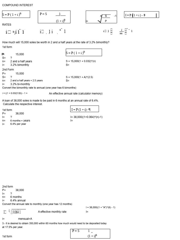 Compound Interest Calculations Guide | PDF | Compound Interest | Interest
