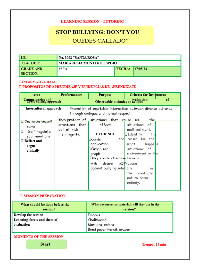 Tutoring Session 17-05-23 Bullying Don't Stay Quiet | PDF | Bullying ...