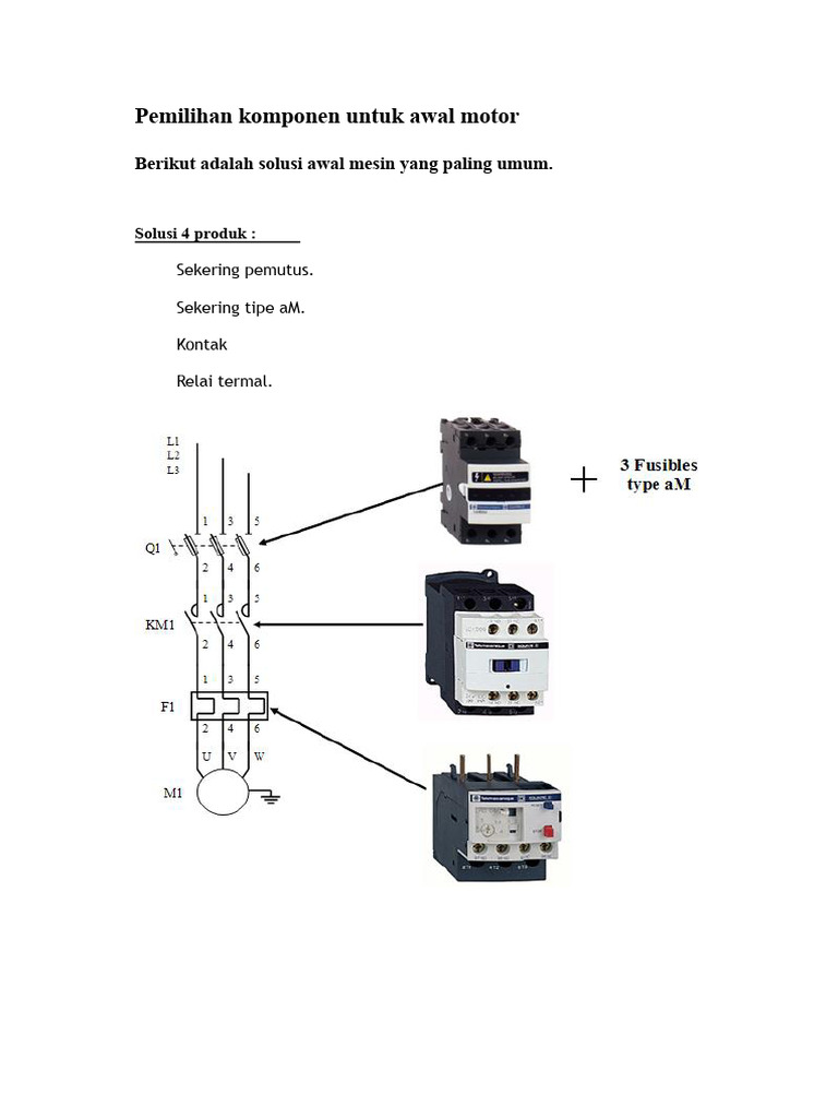 Pemilihan Komponen Motor 4KW 400V | PDF