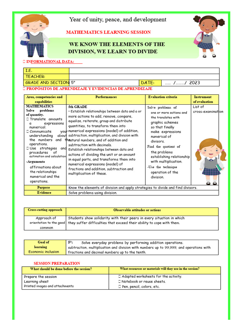 Division Concepts for 5th Grade Math | PDF | Division (Mathematics ...