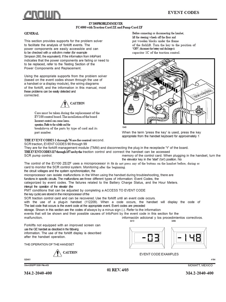 22 FC4000 Event Codes | PDF | Throttle | Electrical Wiring