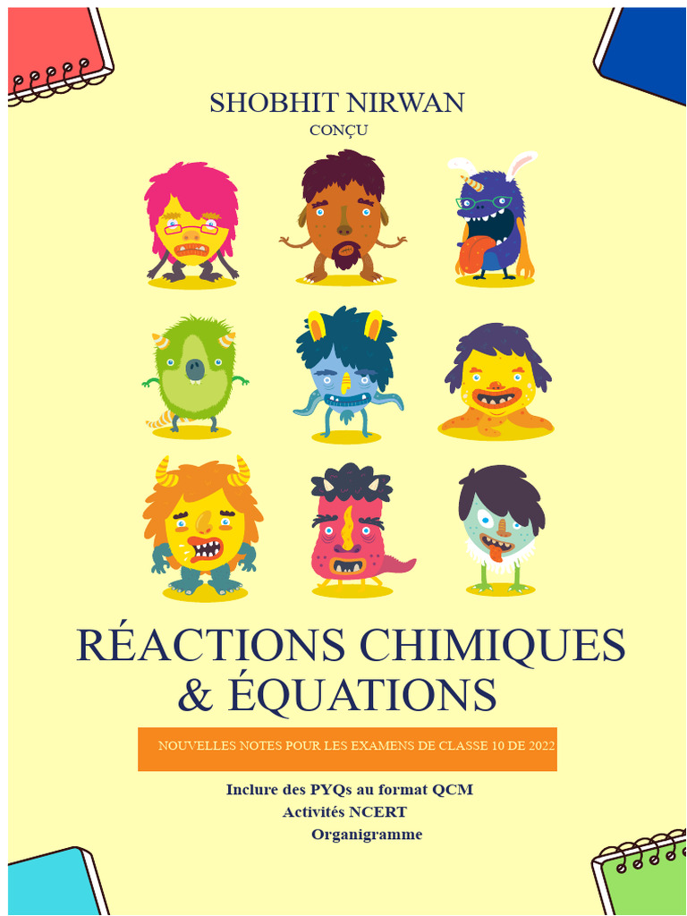 Réactions chimiques et équations pour la classe 10 | PDF | Réaction d ...