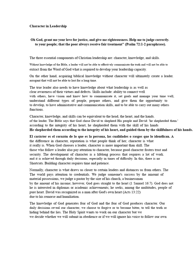 Essentials of Character in Christian Leadership | PDF | Forgiveness ...