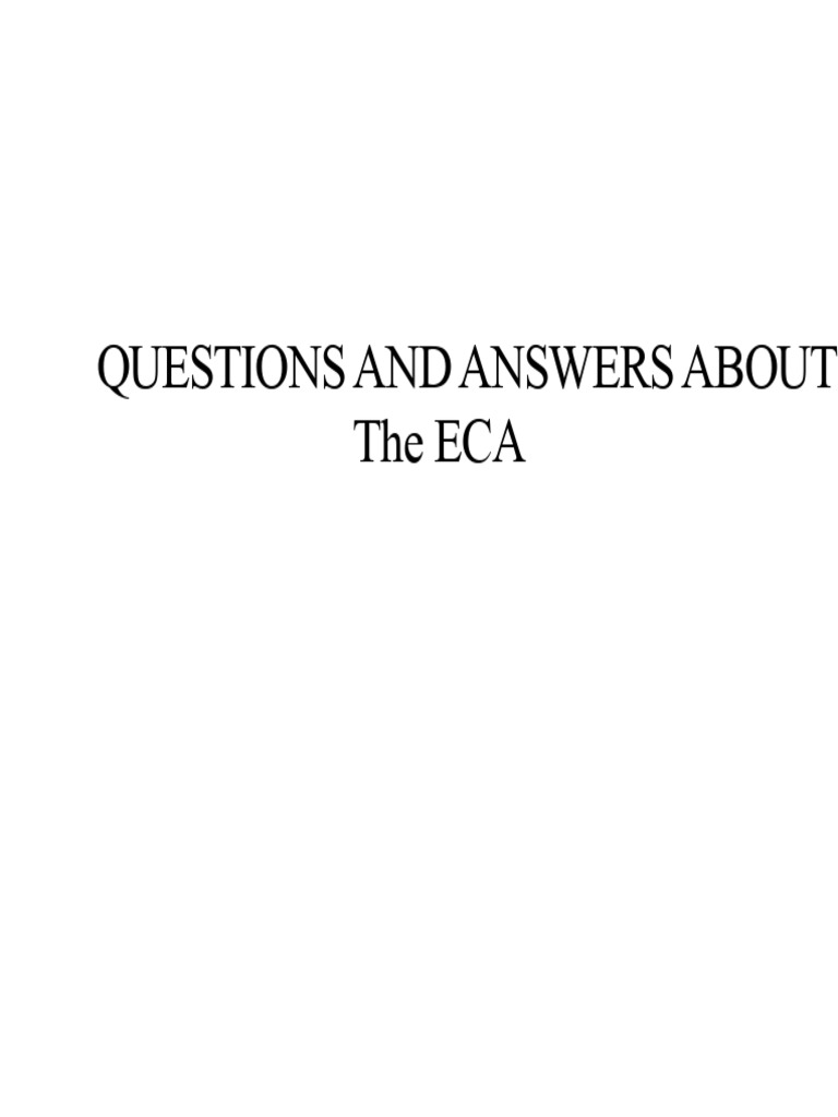 Questions and Answers About The ECA | PDF | Apprenticeship | Legal Guardian