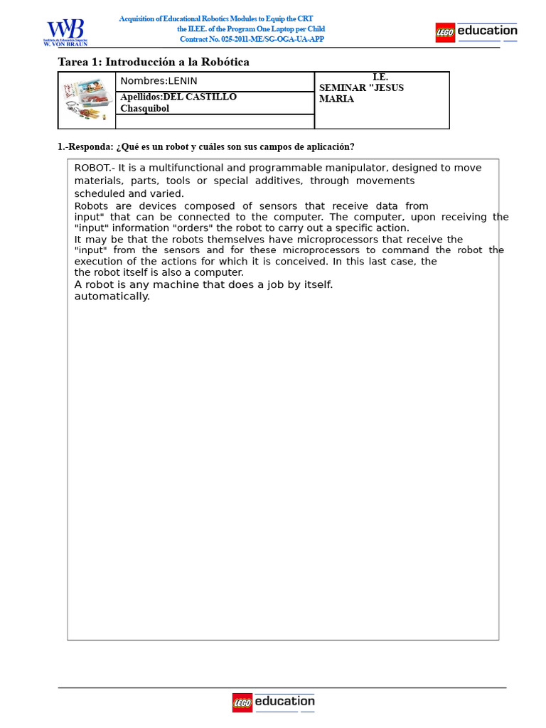 Educational Robotics Module Acquisition | PDF | Robotics | Robot