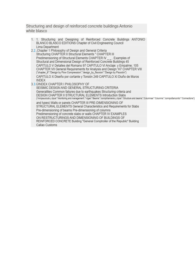 Structuring and Design of Reinforced Concrete Buildings Antonio Blanco ...