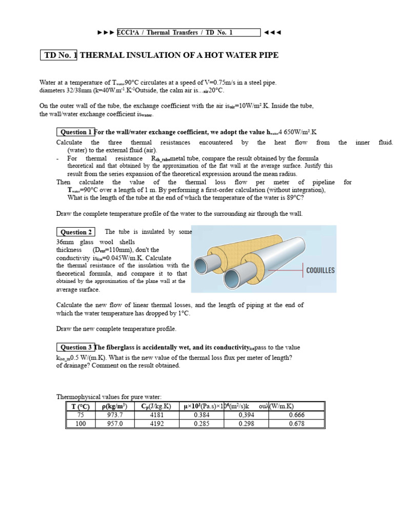 Thermal Insulation Analysis of Hot Water Pipe | PDF | Thermal ...