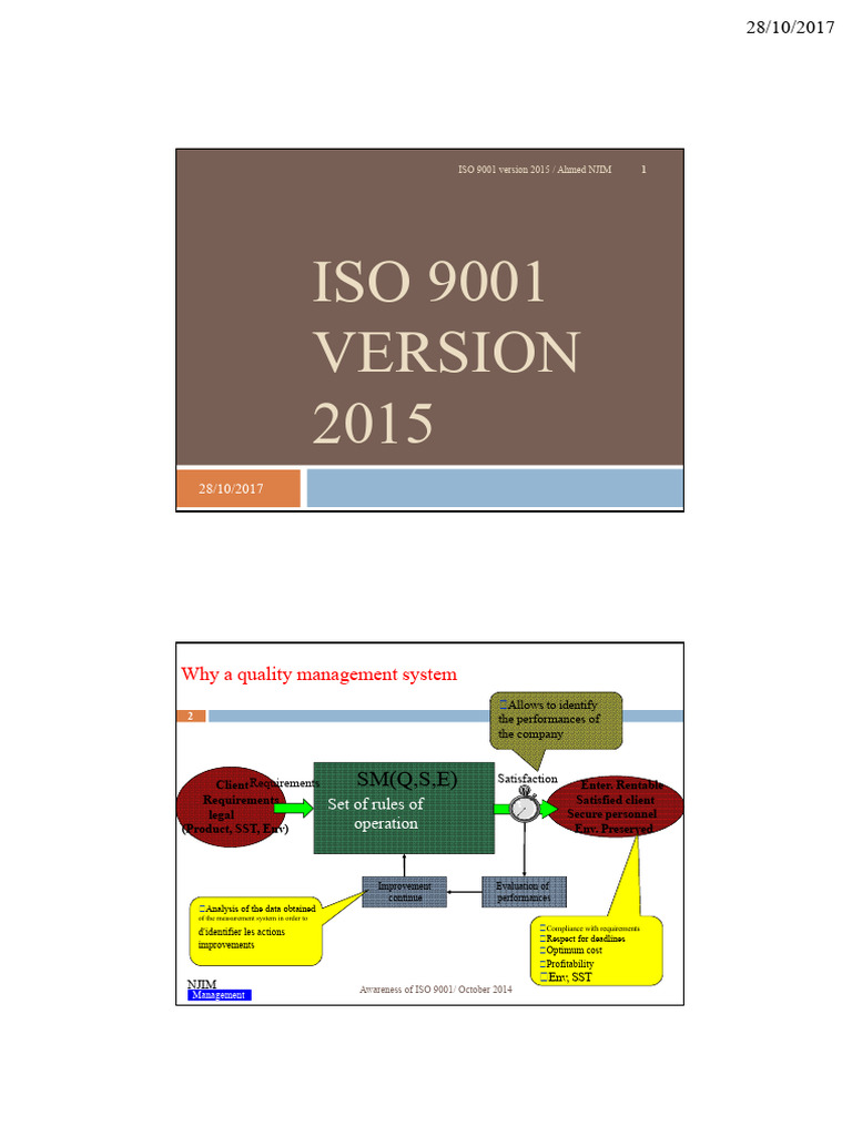 ISO 9001 Version 2015 | PDF | Quality Management | Quality Management ...