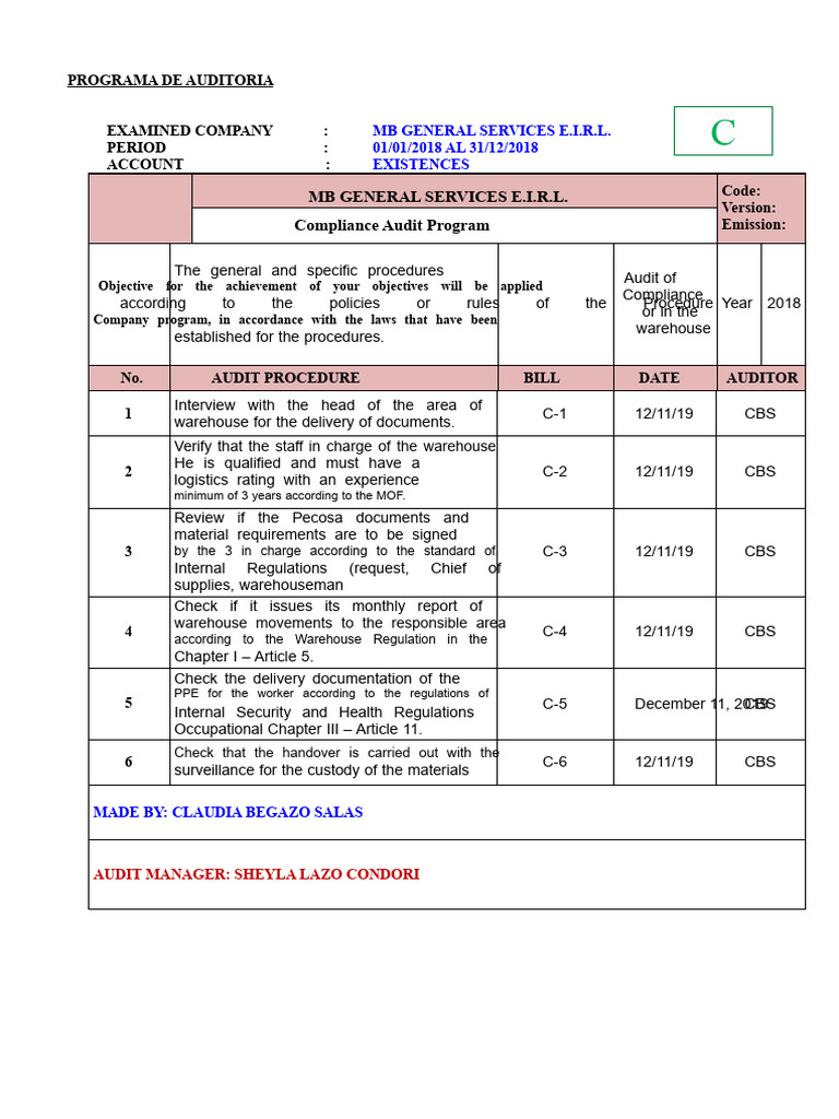 Compliance Audit Program | PDF | Audit | Regulatory Compliance