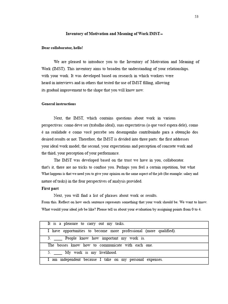 Work Motivation Inventory PDF | PDF | Perception | Motivation