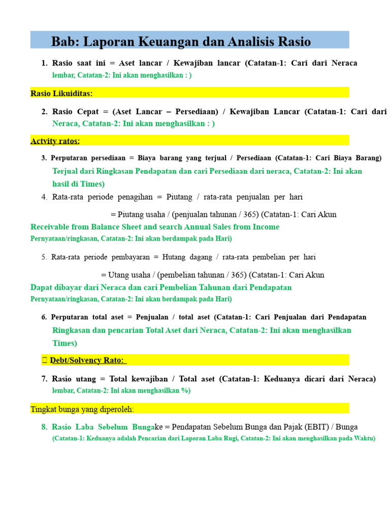 Analisis Rasio Keuangan Lengkap | PDF