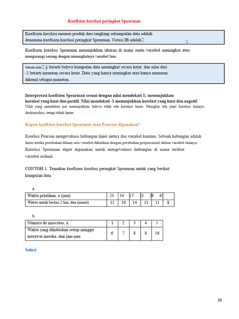 Koefisien Korelasi Peringkat Spearman | PDF