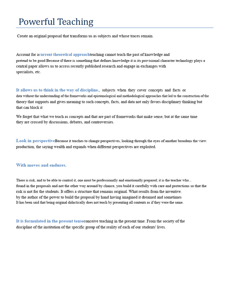 The Powerful Teaching | PDF
