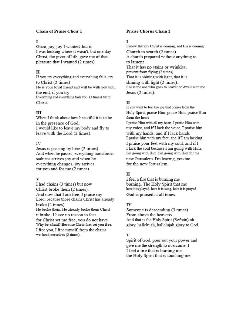 Praise Songs and Worship Lyrics Collection | PDF | Jesus | God In ...