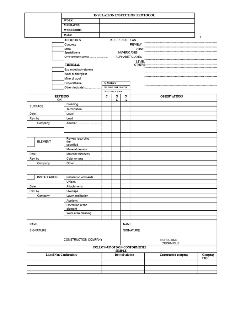 Insulation Inspection Protocol Guide | PDF | Thermal Insulation | Materials