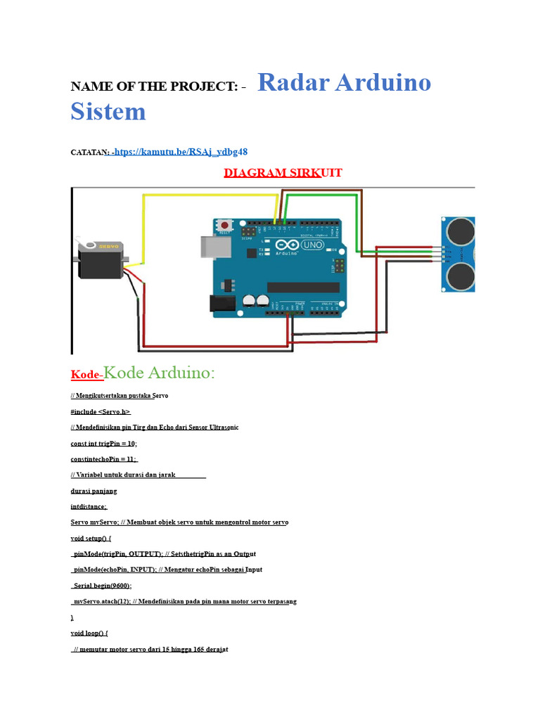 Radar Arduino: Proyek Sensor Ultrasonik | PDF
