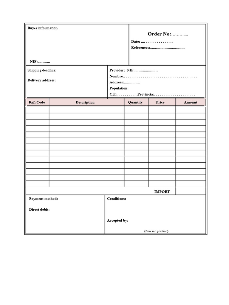 Buyer and Seller Order Information Document | PDF
