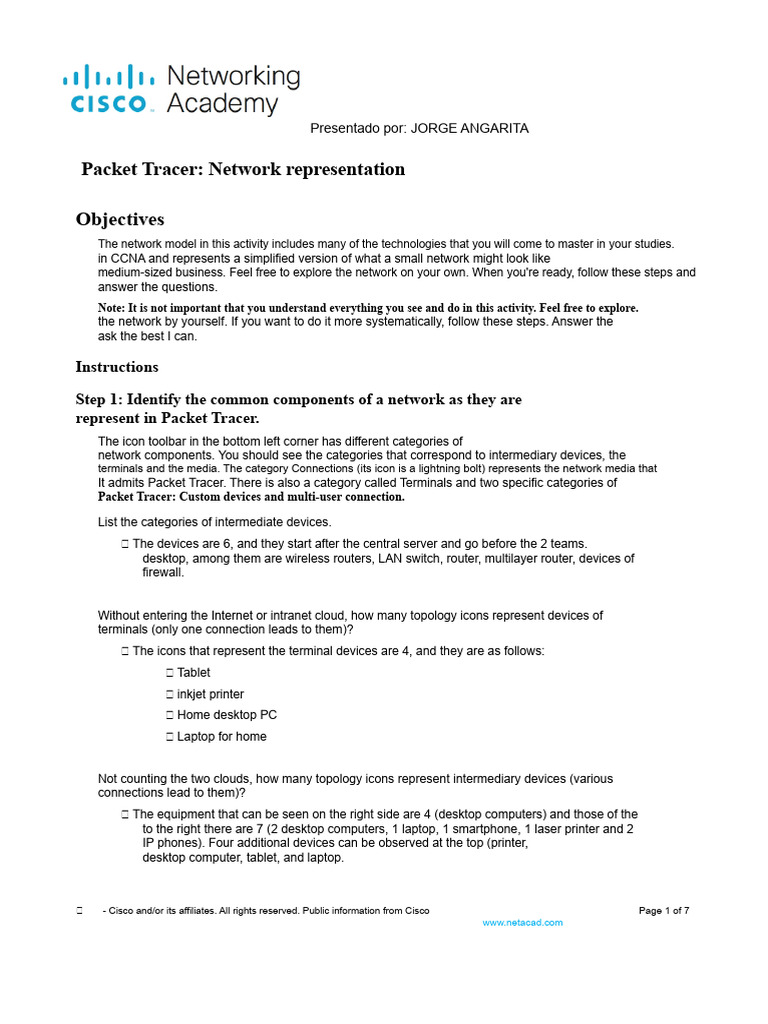 Packet Tracer Network Overview Guide | PDF | Computer Network | Local ...