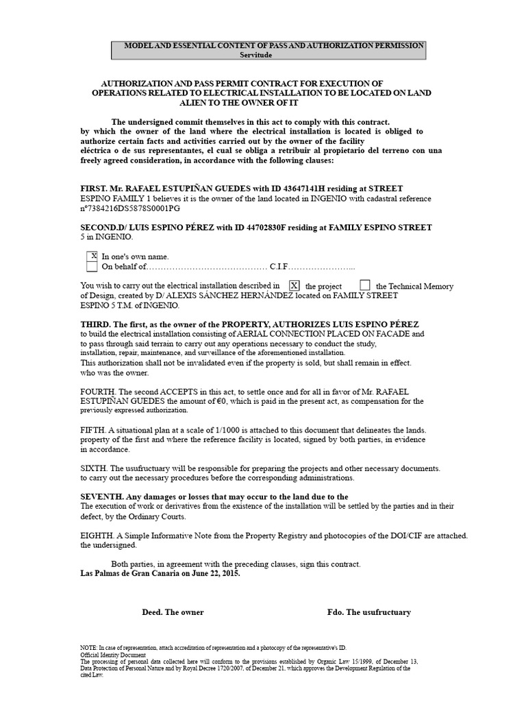 Electrical Installation Authorization Contract | PDF | Civil Law ...