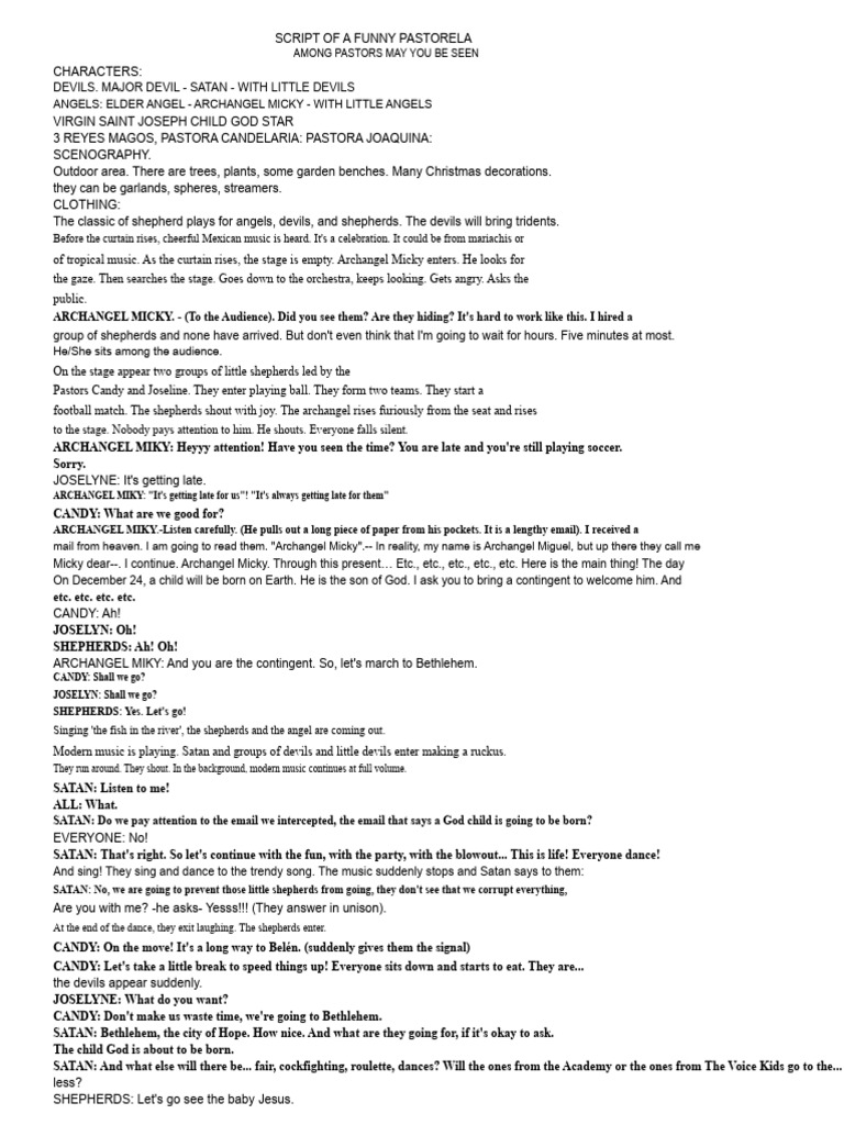 Funny Pastorela Script for Christmas | PDF | Satan | Biblical Magi