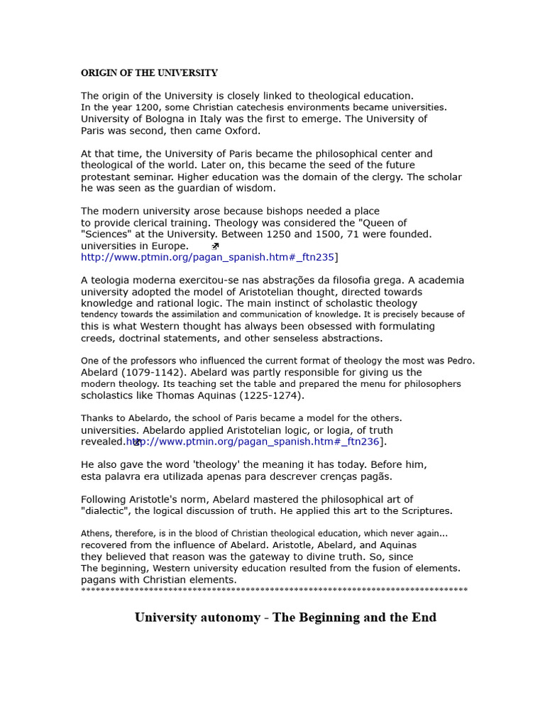 Origins and Autonomy of Medieval Universities | PDF | University | Theology