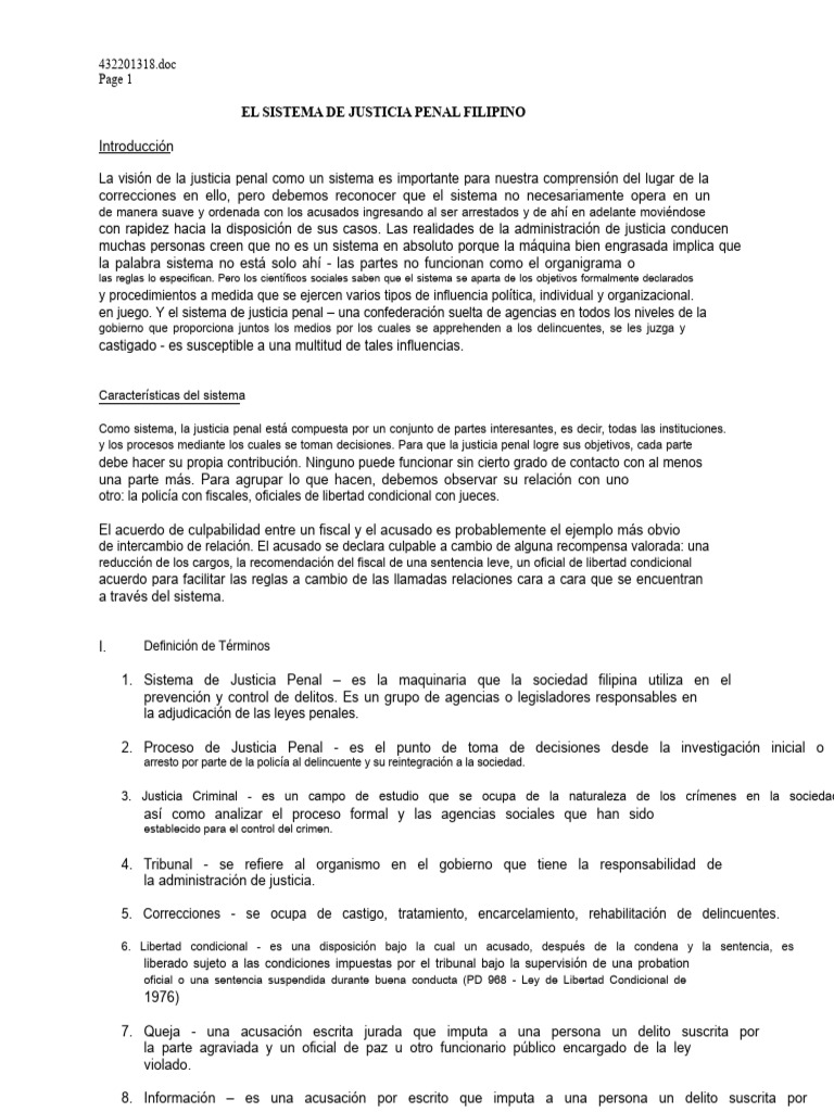 Sistema de Justicia Penal en Filipinas | PDF | Fiscal | Crímenes