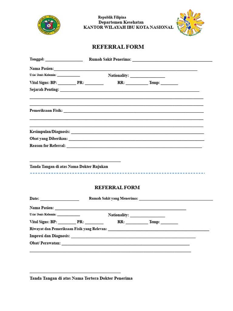 Formulir Rujukan - Harapan | PDF
