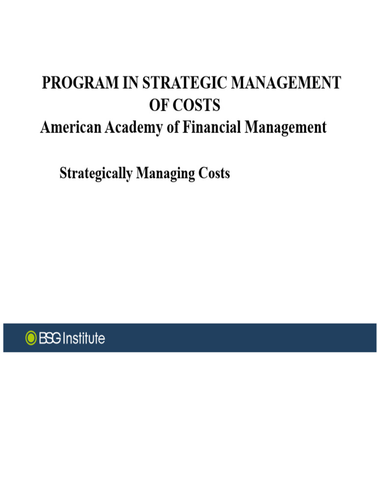 Strategic Cost Management Overview | PDF | Competitive Advantage | Cost ...