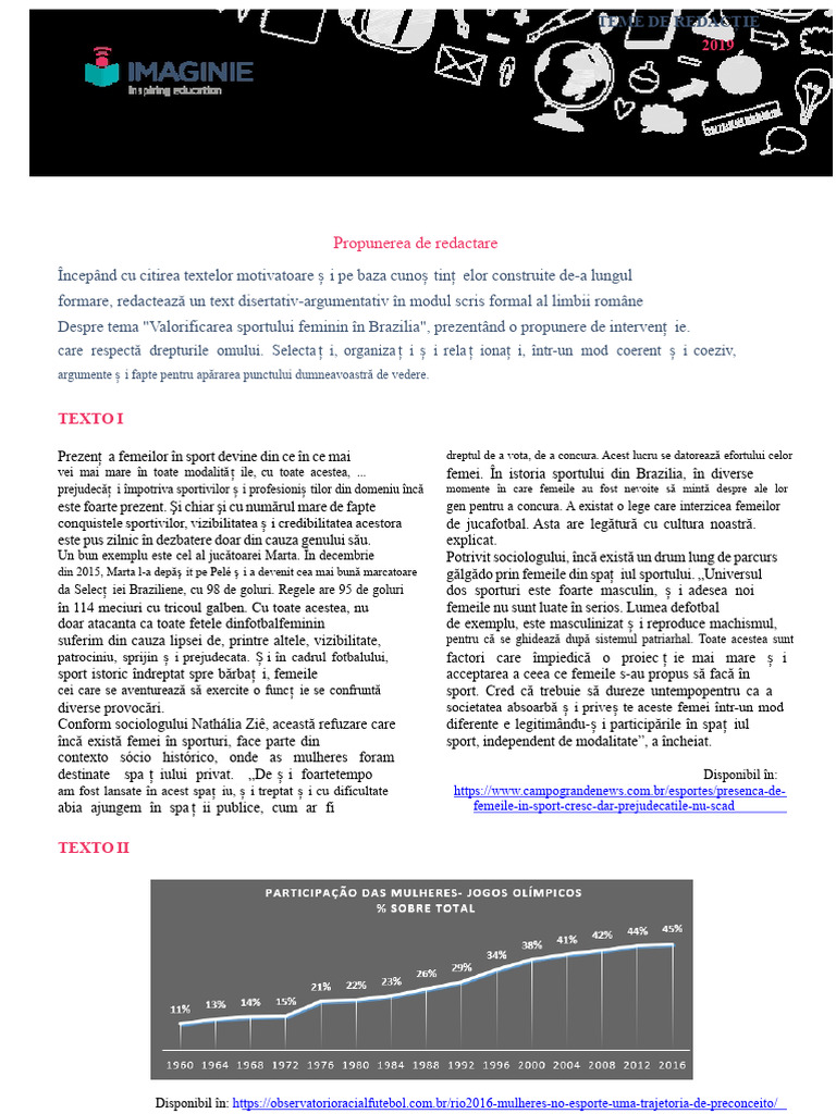 Tema - Valorizarea Sportului Feminin În Brazilia | PDF