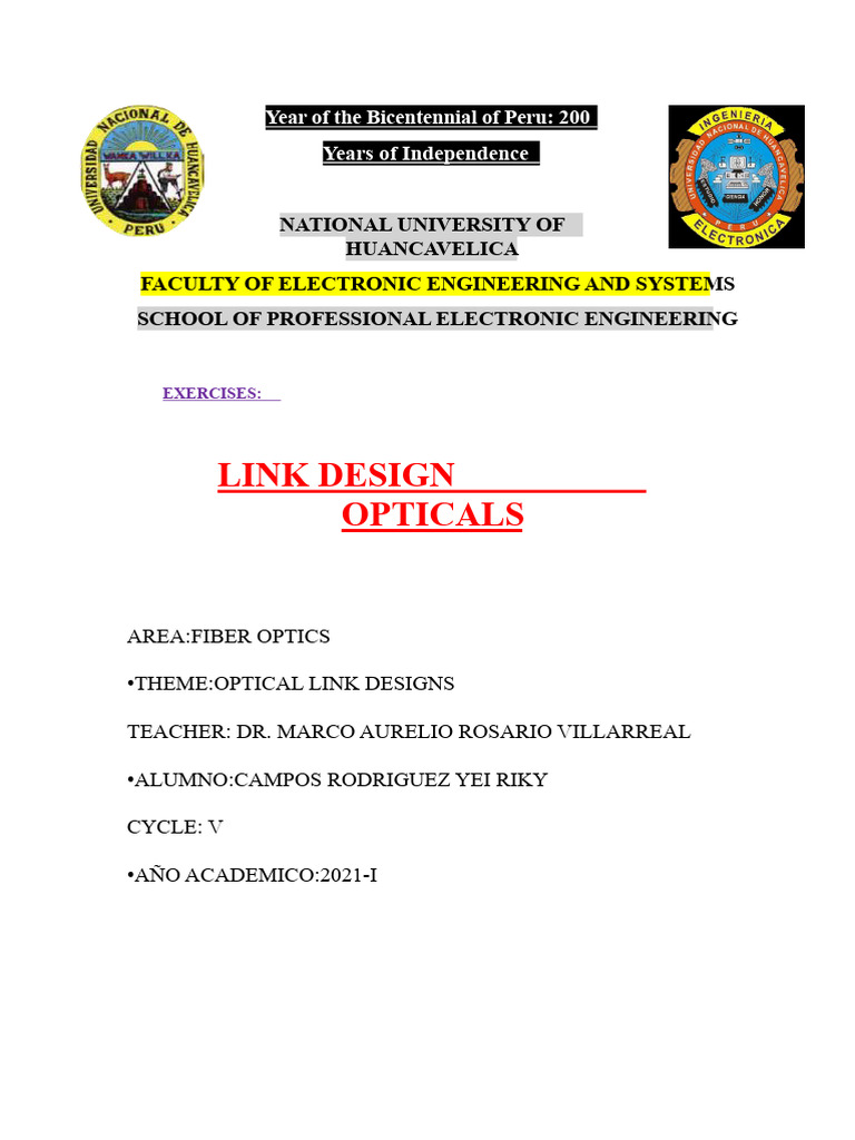 Optical Link Design | PDF | Decibel | Optical Fiber