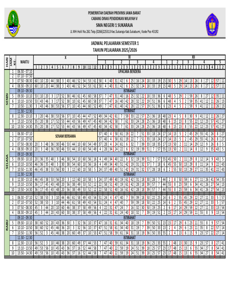 Emploi du temps semestre 1 2025/2026 | PDF