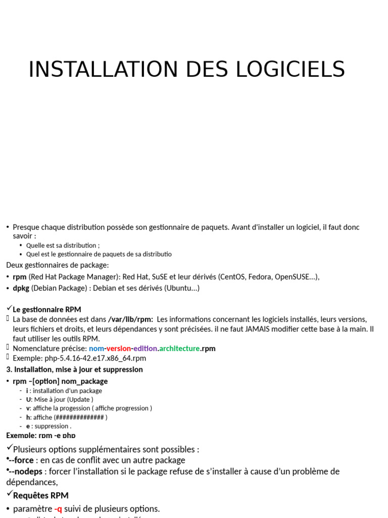 Installtion de Logiciel Sous Linux | PDF | Distribution Linux ...