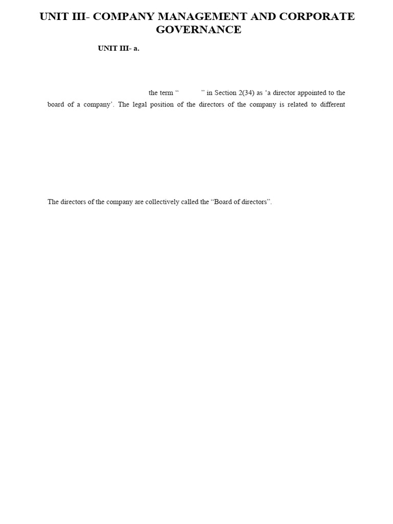 Company Directors: Roles and Responsibilities | PDF | Board Of ...