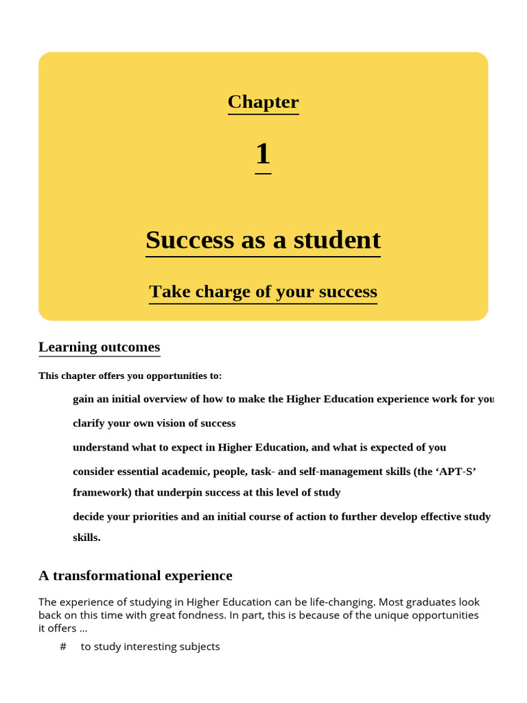 Student Success in Higher Education Guide | PDF | Knowledge | Teachers