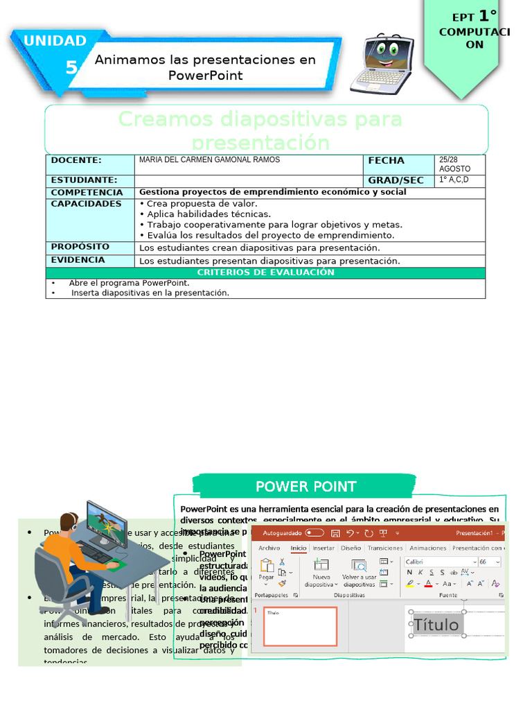 Ficha de Actividad Ept 3°-Semana 2 | PDF | Microsoft PowerPoint ...