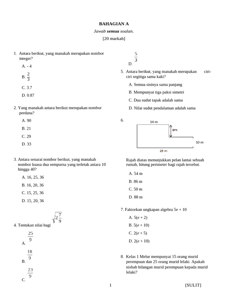 A Soalan Trial Pt3 2019 Penuh | PDF