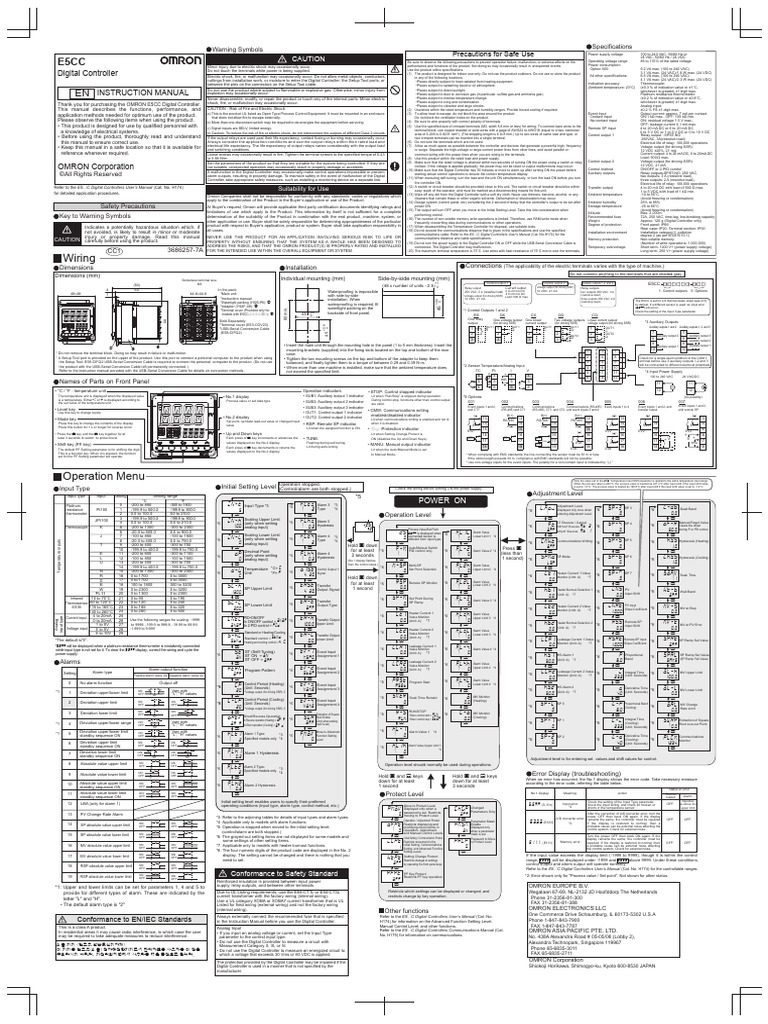 3686258-5 E5cc Instruction Manual en | PDF | Relay | Alternating Current