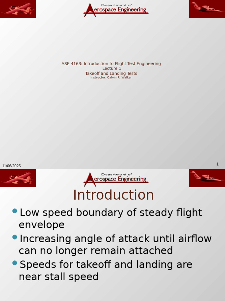 ASE 4163 Flight Test Engineering Lecture 11 | PDF