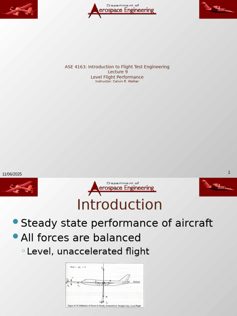 ASE 4163 Flight Test Engineering Lecture 9 | PDF | Drag (Physics ...