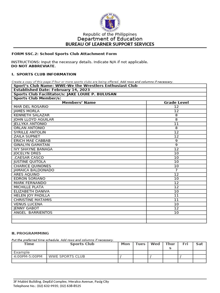 Wwe Wrestler Ssc2 Prhs | PDF | Sports | Team Sports