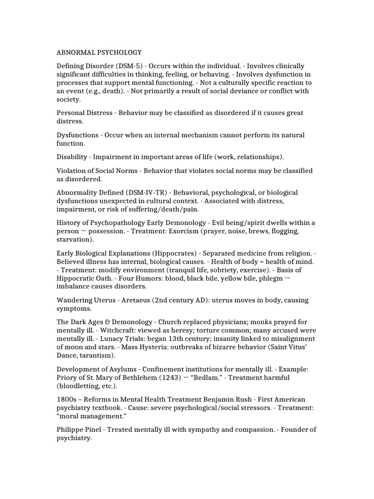 Understanding Abnormal Psychology | PDF | Mental Disorder | Cognitive ...