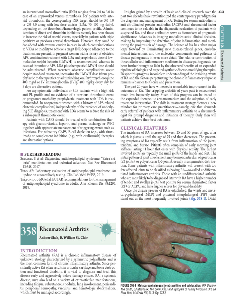 Harrison Rheumatoid Arthritis | PDF | Rheumatoid Arthritis | Single ...